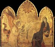 Detail of the Annunciation and two saints Simone Martini